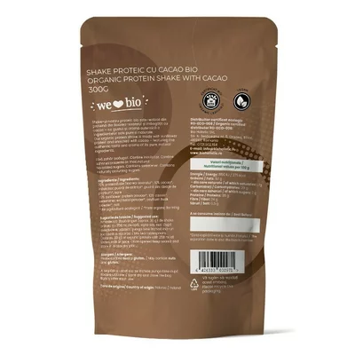 Shake proteic cu cacao bio 300g Obio