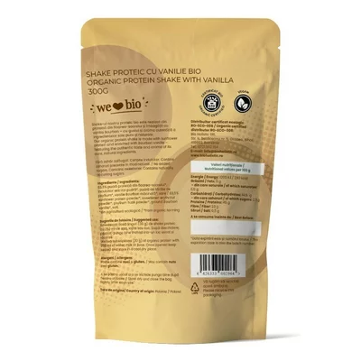 Shake proteic cu vanilie bio 300g Obio