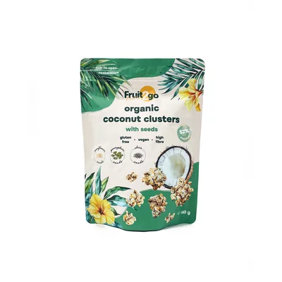 Snack crocant de nuca de cocos cu seminte bio 140gr Fruit2Go