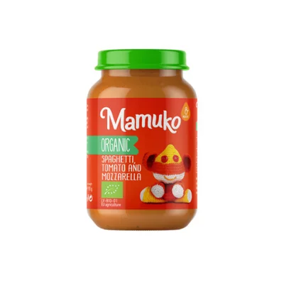 Spaghetti cu rosii si mozzarella bio 8+ luni 190g Mamuko PRET REDUS