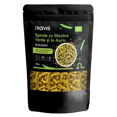 Spirale cu Mazare Verde si In Auriu, eco, 250g, Niavis