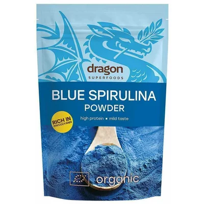 Spirulina albastra pulbere bio 75g Dragon Superfoods PRET REDUS