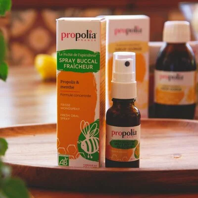 Spray pentru gat cu miere, propolis si menta bio 20ml Propolia