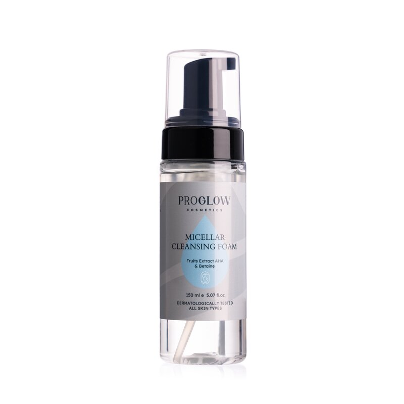Spuma de curatare faciala, Micellar Cleansing Foam cu Extract din Fructe AHA si Betaina, 150 ml, ProGlow