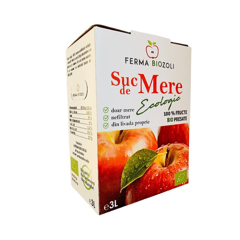 Suc de mere bio, 3 litri - ferma biozoli