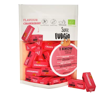 Caramele aroma merisoare, bio, 150g, Super Fudgio PROMO