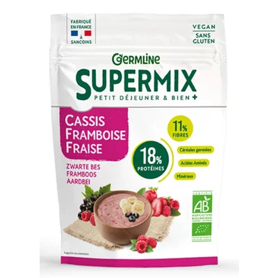 Supermix pentru mic dejun cu coacaze negre, zmeura si capsuni bio 350g Germline PRET REDUS