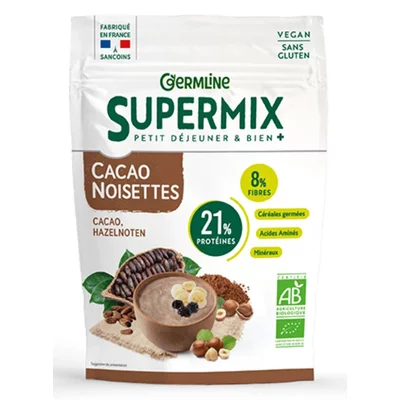 Supermix pentru mic dejun cu alune si cacao bio 350g Germline