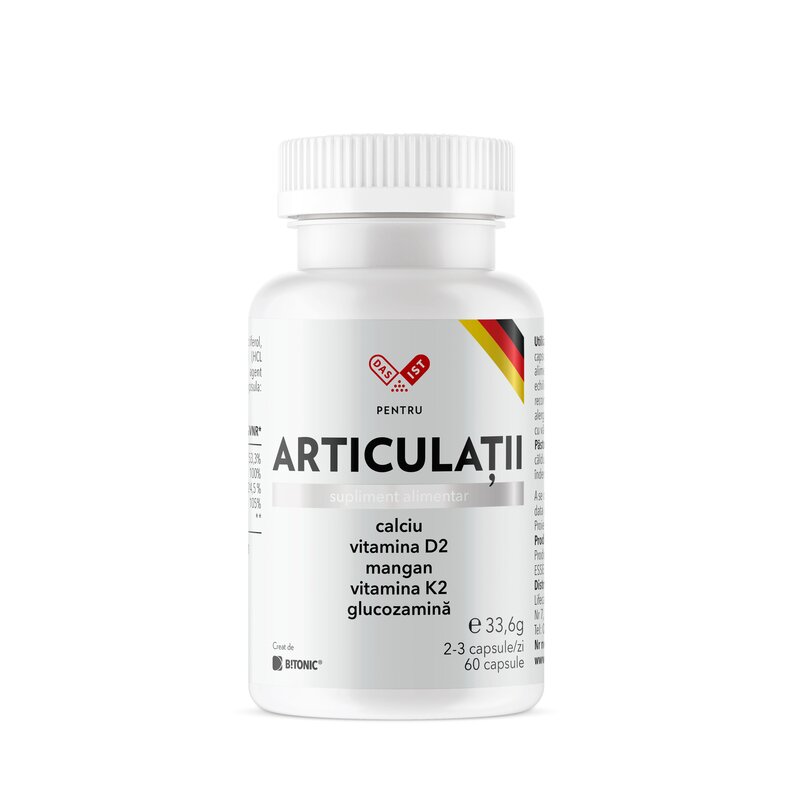Supliment natural pentru oase si articulatii cu glucozamina, vitamina d si calciu, 60cps, das ist