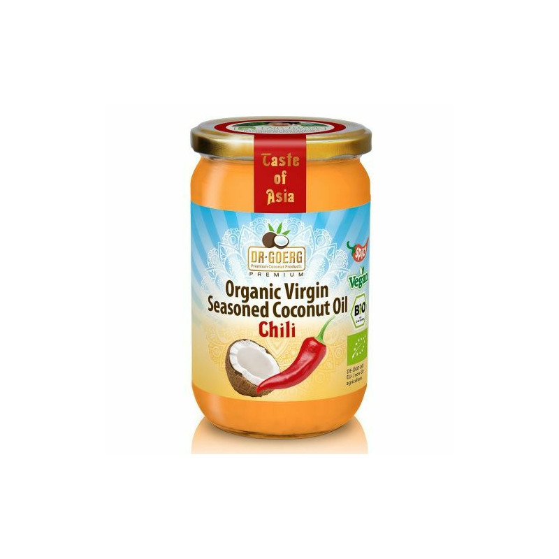 Ulei de cocos condimentat cu chilli bio, 190ml dr. goerg