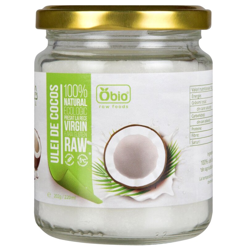 Ulei de cocos raw bio, 220ml - obio