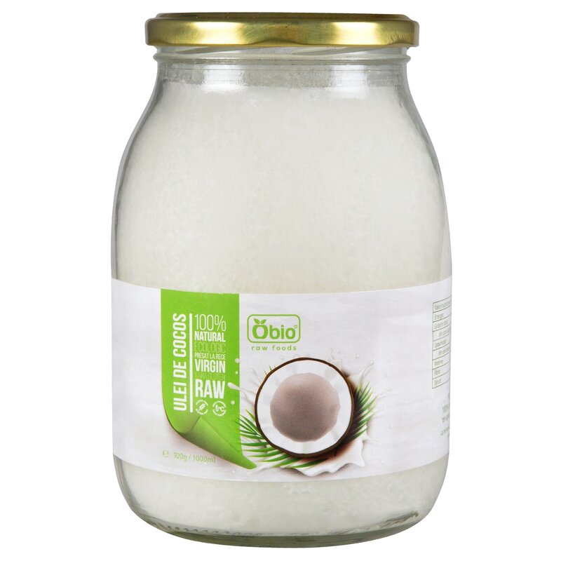 Ulei de cocos virgin raw bio, 1000ml - obio