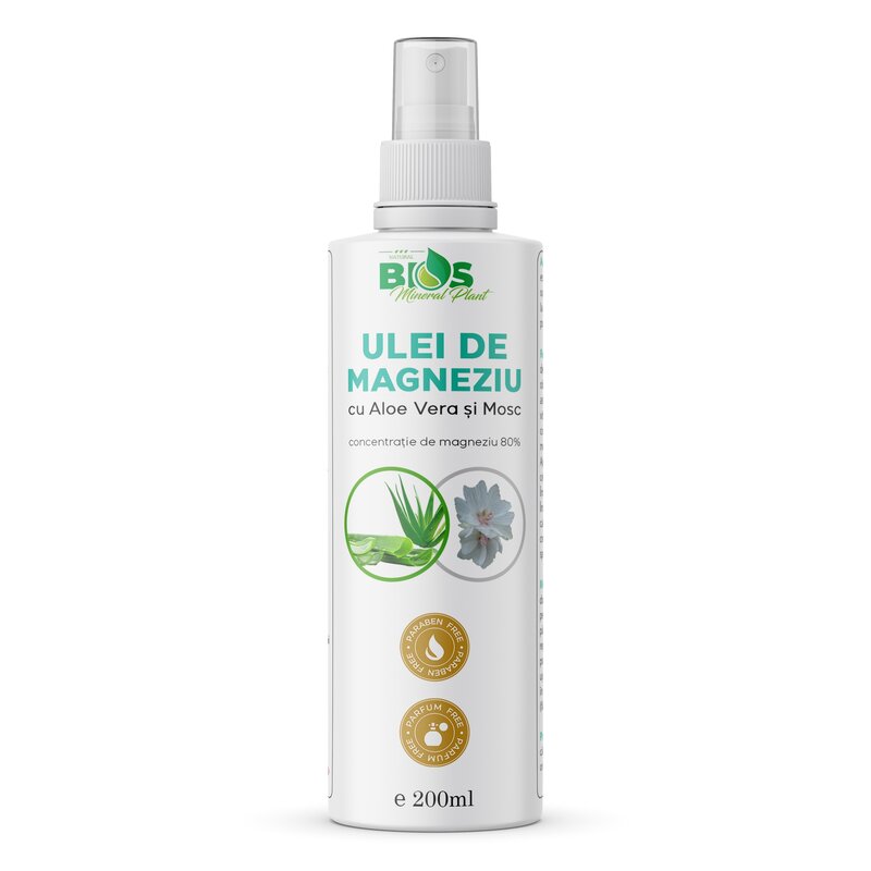 Ulei de magneziu cu aloe vera si mosc, 200 ml, bios mineral plant