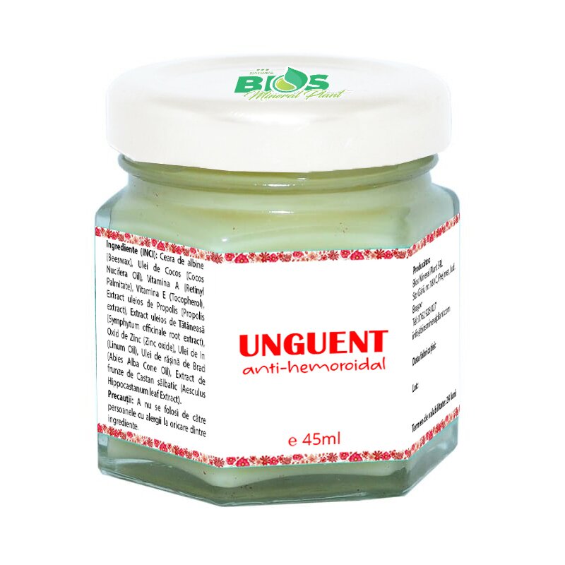 Unguent anti hemoroidal, 45 ml, bios mineral plant