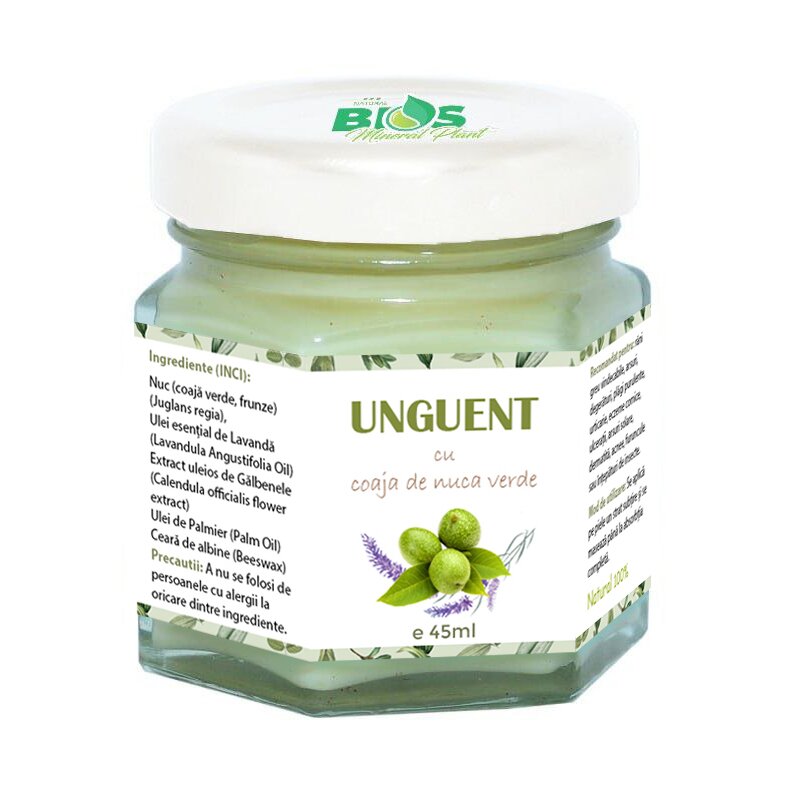 Unguent cu coaja de nuca verde, 100% natural, 45 ml bios mineral plant