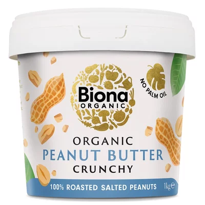 Crema de arahide crunchy bio cu sare 1kg Biona