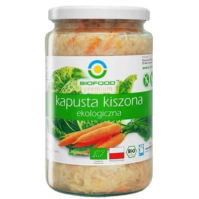 Varza lactofermentata cu morcovi bio 700g Biofood