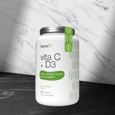 Vita C + D3, 60 Tabs, Vitaminele C + D3 (Health Series), Benefit