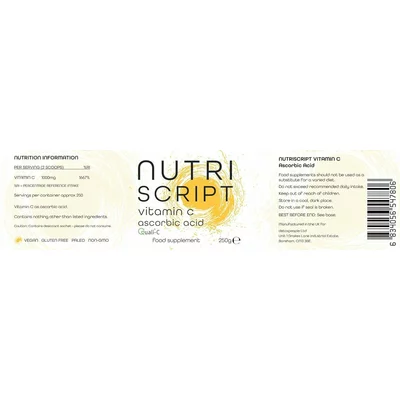 Vitamina C pulbere 250g Nutriscript