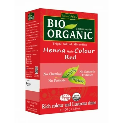 Vopsea Henna Rosu Bio Organic, 100g, Indus Valley