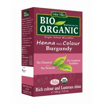 Vopsea Henna Rosu Burgundy Bio Organic, 100g, Indus Valley