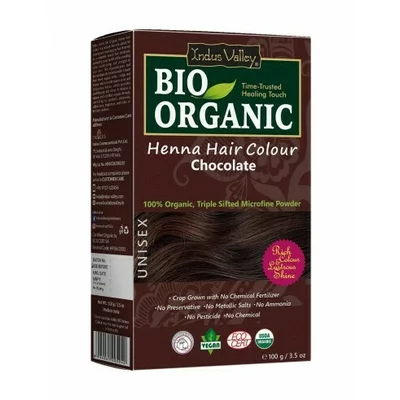 Vopsea Henna Saten Ciocolatiu Bio Organic, 100g, Indus Valley