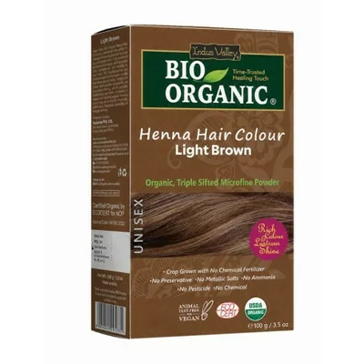 Vopsea Henna Saten Deschis Bio Organic, 100g, Indus Valley