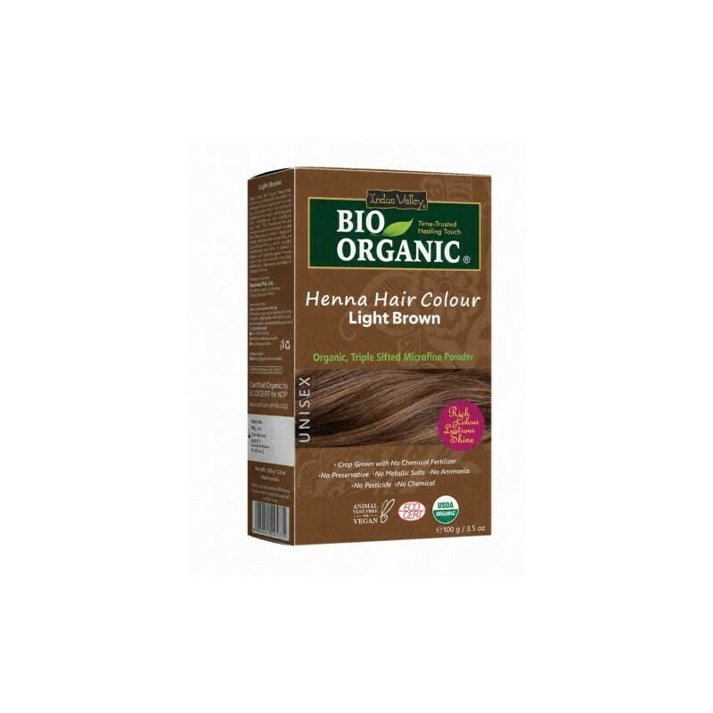 Vopsea Henna Saten Deschis Bio Organic, 100g, Indus Valley