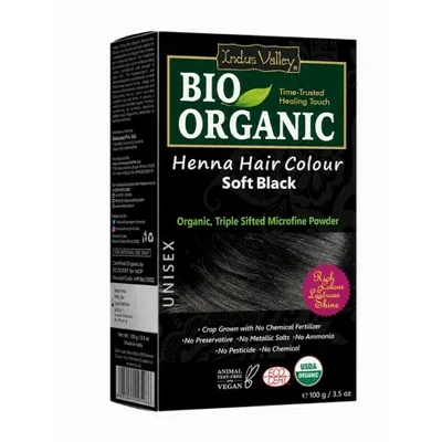 Vopsea Henna Soft Black Bio Organic, 100g, Indus Valley