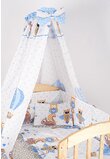 Baldachin patut, bufnite mari,albastre, 150x210 cm