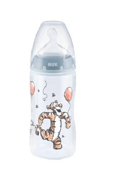 Biberon, Nuk First Choice+, cu  senzor de temperatură, Tigru, 0-6 luni, 300 ml, albastru
