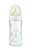 Biberon sticla Nuk, first choice, tetina latex, 0-6 luni, 240 ml, alb