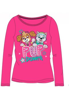 Bluza bumbac, cu imprimeu, Pup Power, roz