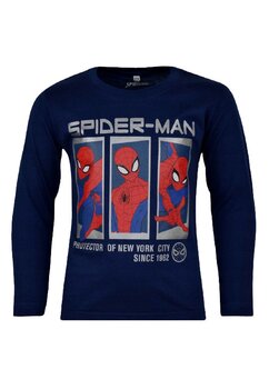 Bluza maneca lunga, bumbac, cu imprimeu, Spider Man, bluemarin