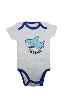 Body maneca scurta, I am Shark, gri