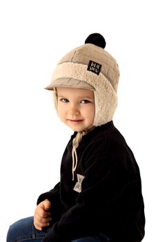 Caciula iarna, 63% poliester, Let it snow, crem
