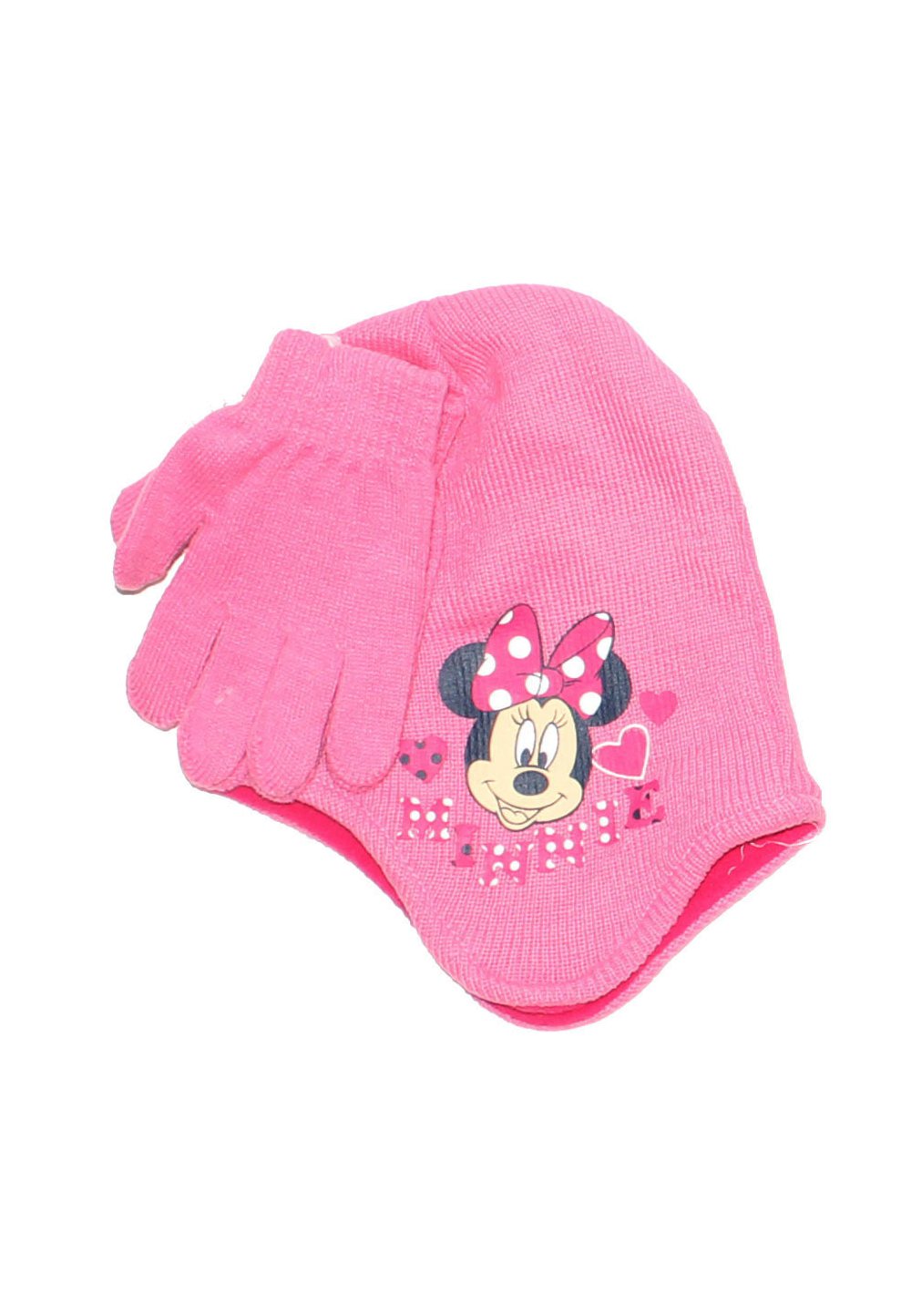 Caciula si manusi, Minnie Mouse, roz