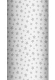 Cearceaf bumbac, alb cu stelute gri, 120x60 cm
