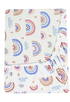 Cearceaf bumbac, curcubeu roz, 120x60 cm, multicolor