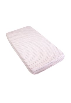 Cearceaf bumbac, roz cu stelute roz, 120x60cm