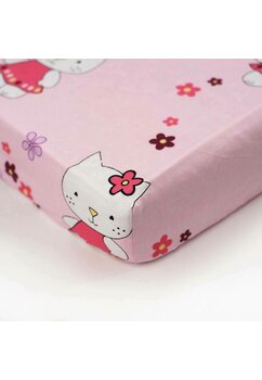 Cearceaf Prichindel, patut 120x60 cm, Kitty roz