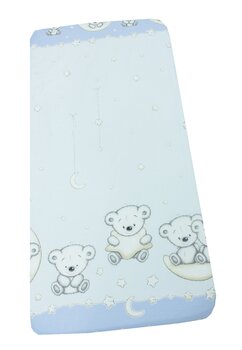 Cearceaf Prichindel, patut, Ursulet sir albastru, 120x60 cm