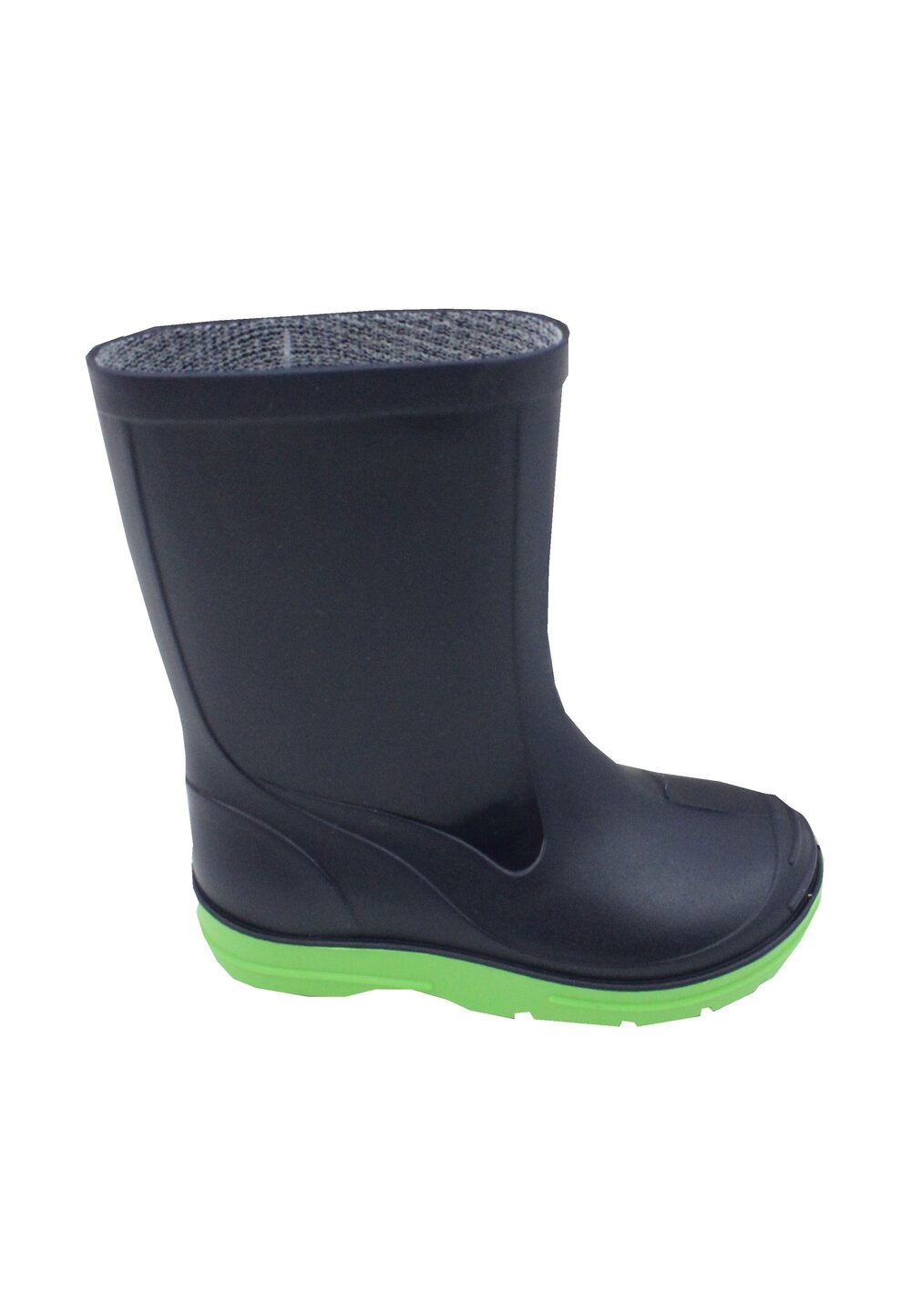 Cizme de cauciuc din PVC, fara inchidere, bluemarin cu talpa verde