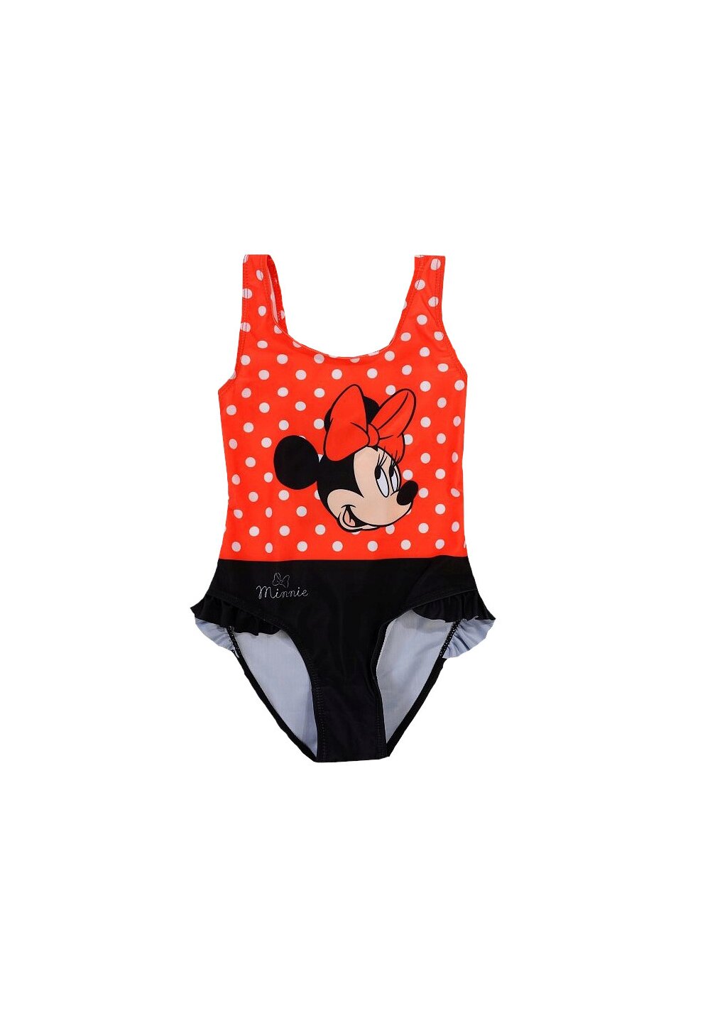 Costum de baie intreg, Minnie Mouse, rosu cu buline