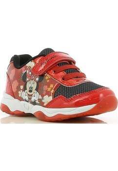 Incaltaminte sport, Minnie, cu beculet, rosu cu negru