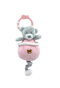 Jucarie muzicala, Ursuletul teddy, roz, 13 cm