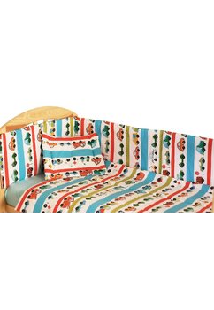 Lenjerie 3 piese, masinute turcoaz, 120x60cm