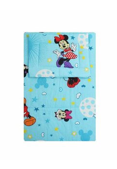 Lenjerie 3 piese, Minnie si Mickey, albastra cu stelute, 120x60cm