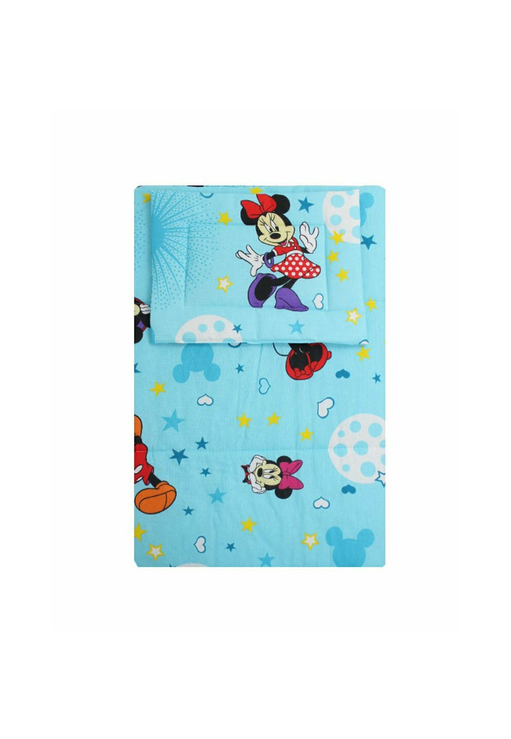 Lenjerie 3 piese, Minnie si Mickey, albastra cu stelute, 120x60cm 120x60
