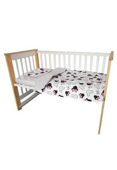 Lenjerie 3 piese, Prichindel, Minnie, gri, 120x60cm
